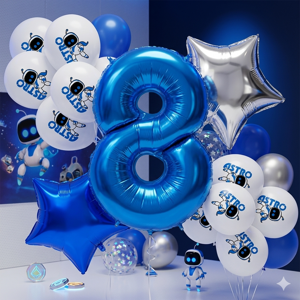 Astro Bot Temalı Yaş Seçenekli Balon Seti