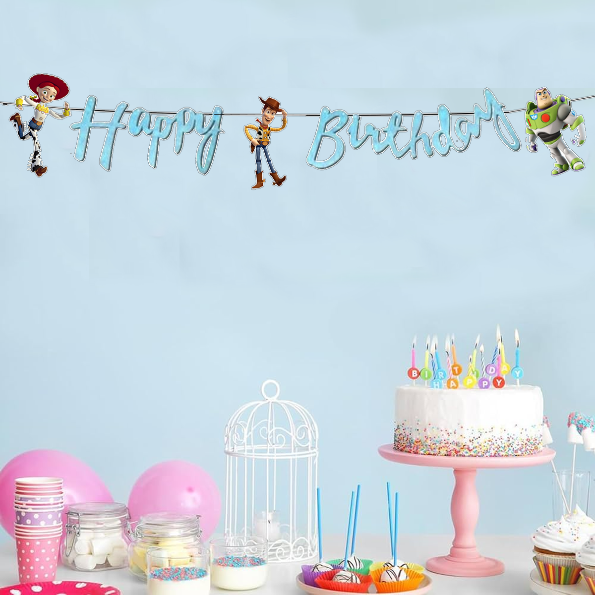 Toy Story Temalı Happy Birthday Kaligrafi