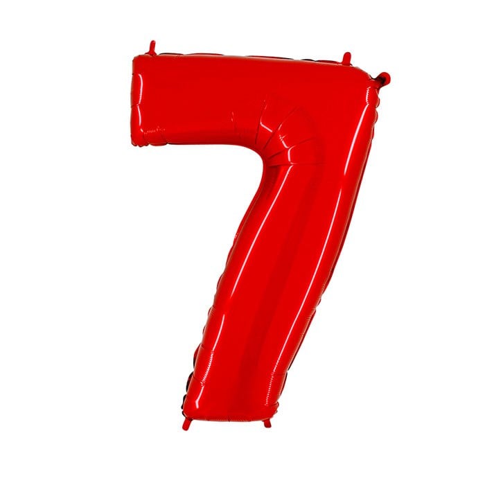 7 Rakam Kırmızı Folyo Balon 40 cm