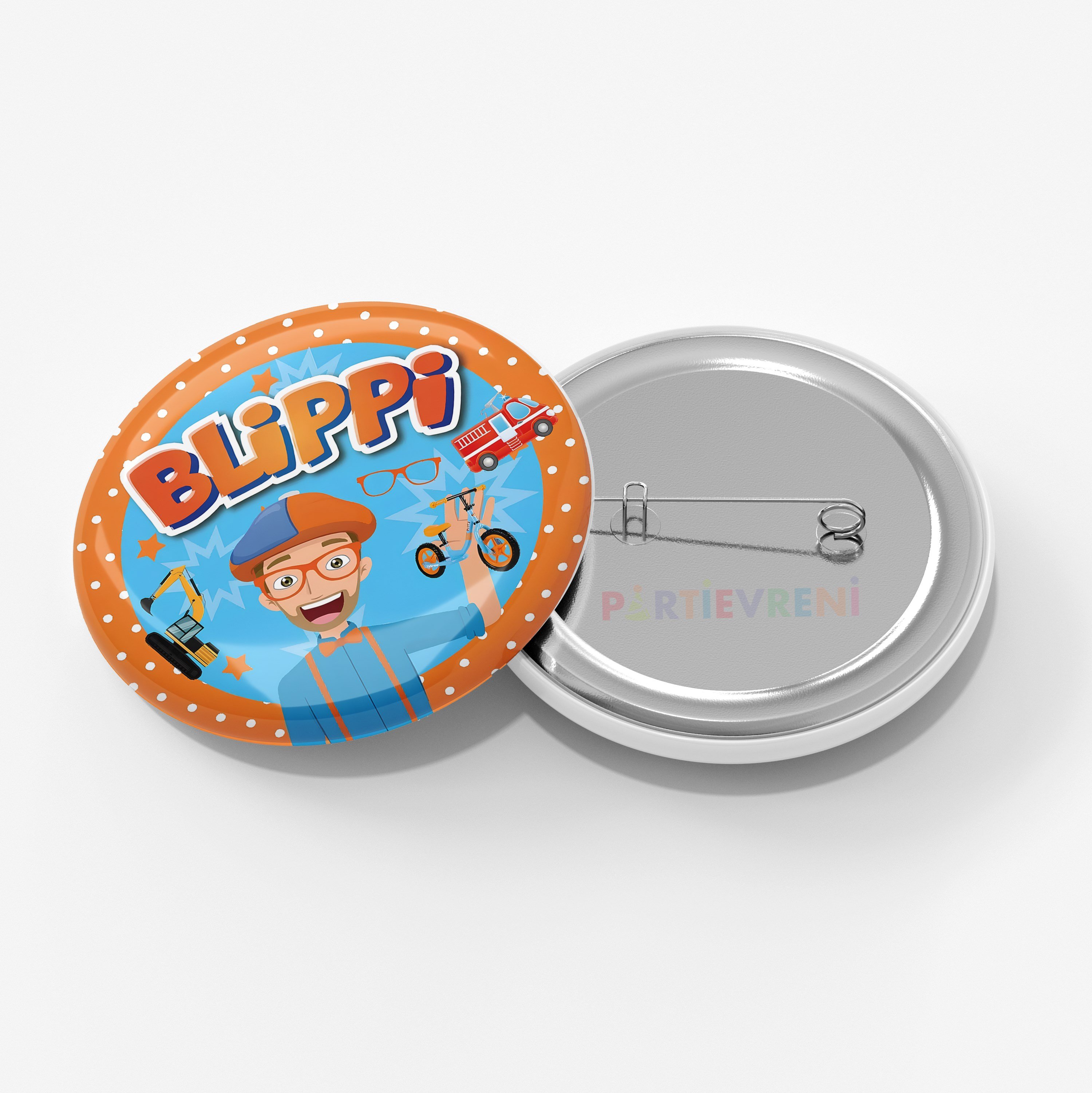  Blippi Temalı İğneli Rozet 1 Adet