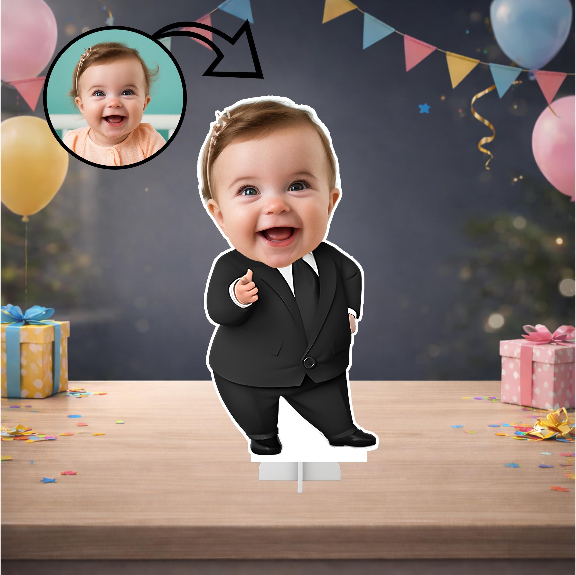 Kişiye Özel  Patron Bebek Temalı Masa Panosu