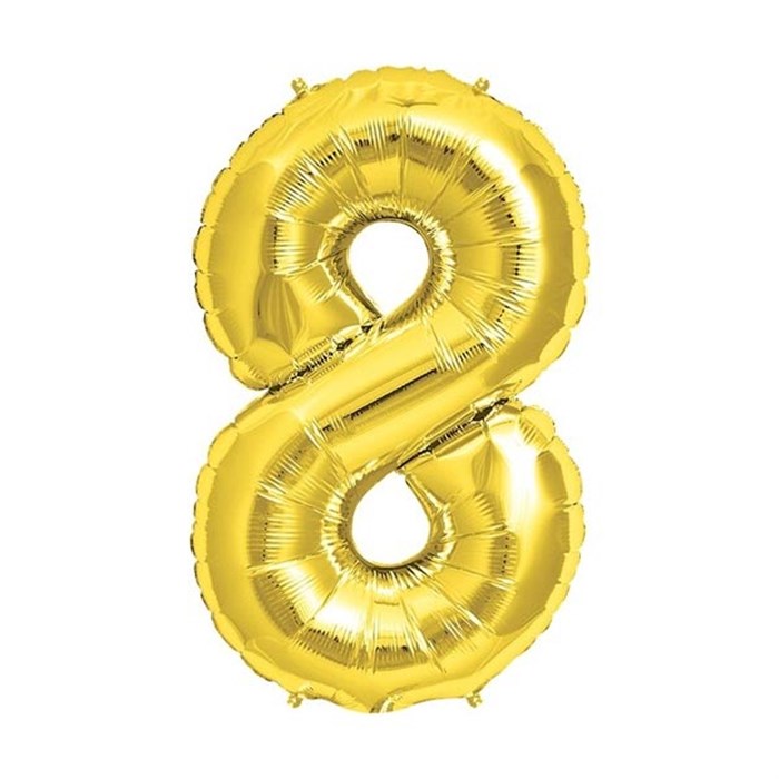 8 Gold Rakam Folyo Balon 1 Metre