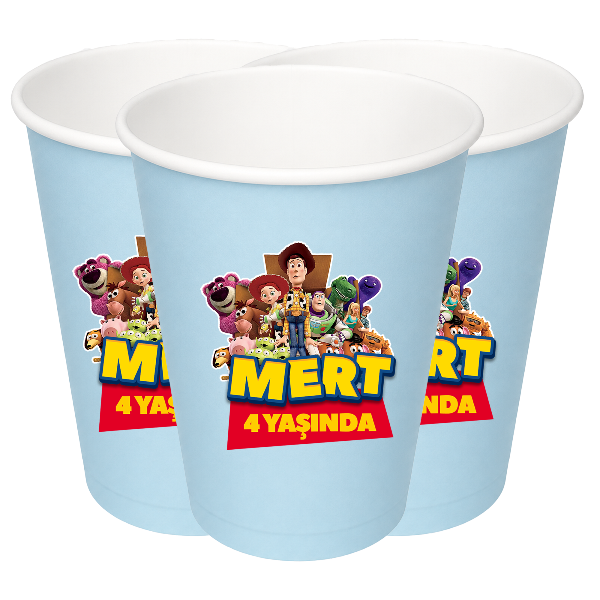 Kişiye Özel İsimli ToyStory Bardak 8 adet