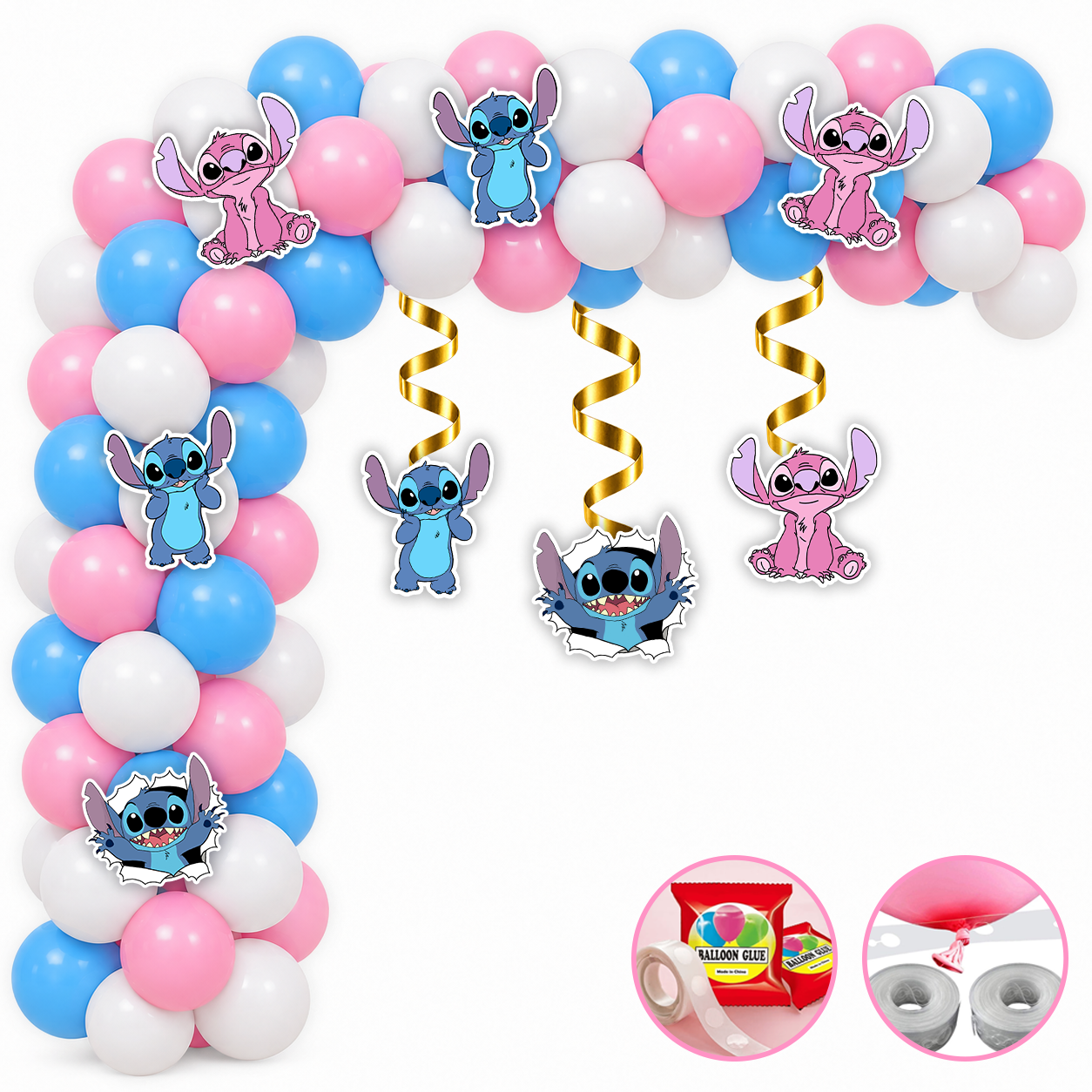 Stitch Temalı Balon Zincir Seti 3 Mt
