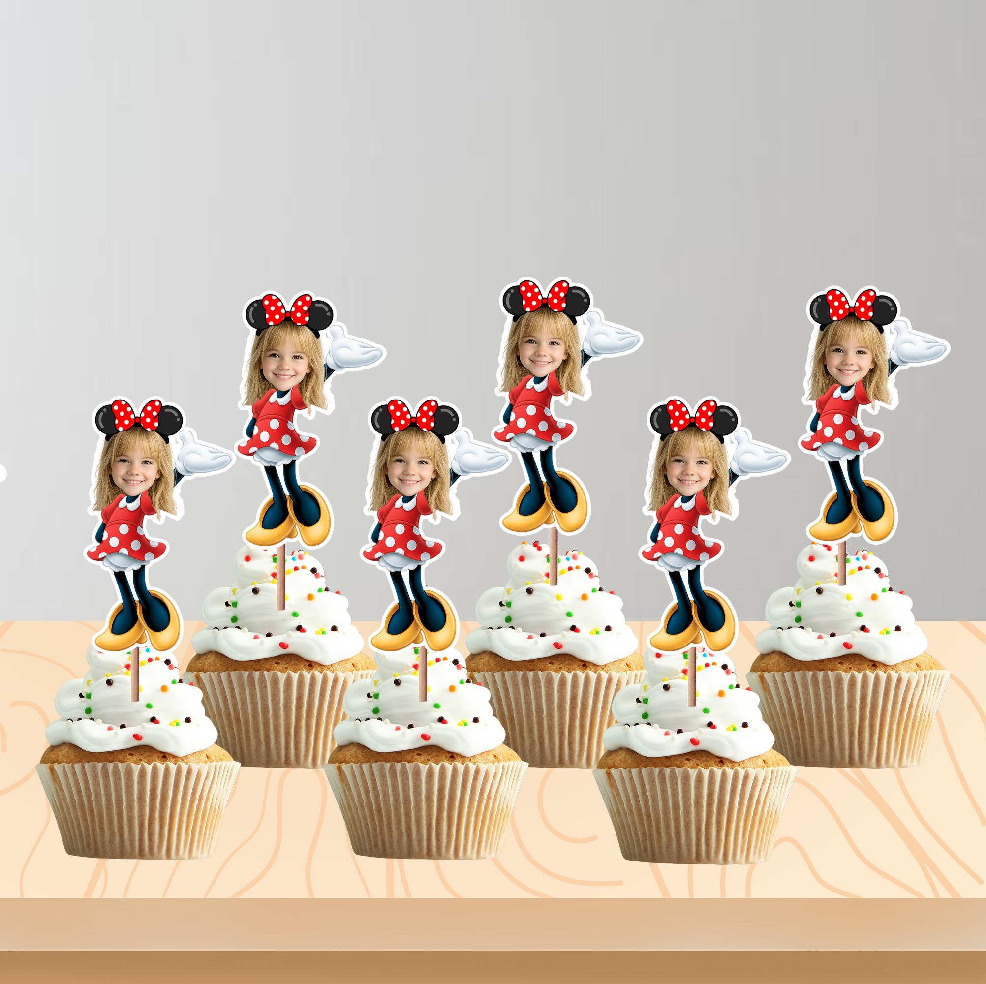 Kişiye Özel Minnie Mouse Kafa Kürdan 8li Set