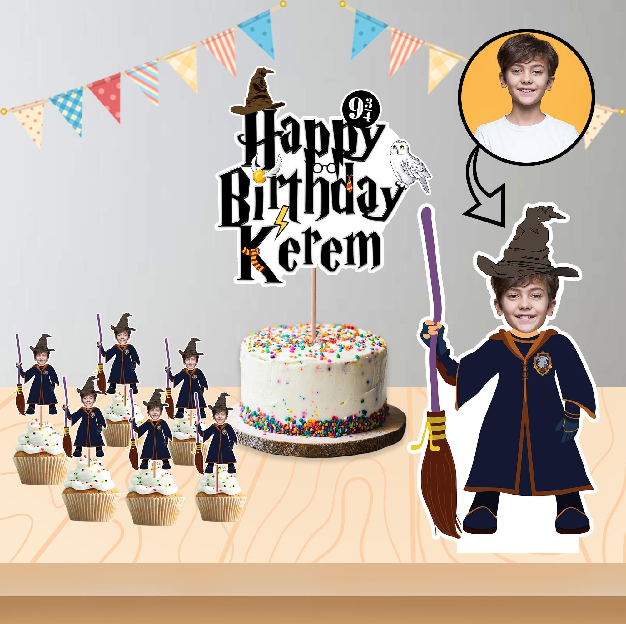 Kişiye Özel Harry Potter Rowen Claw Temalı Pano ve Pasta Süsü Seti