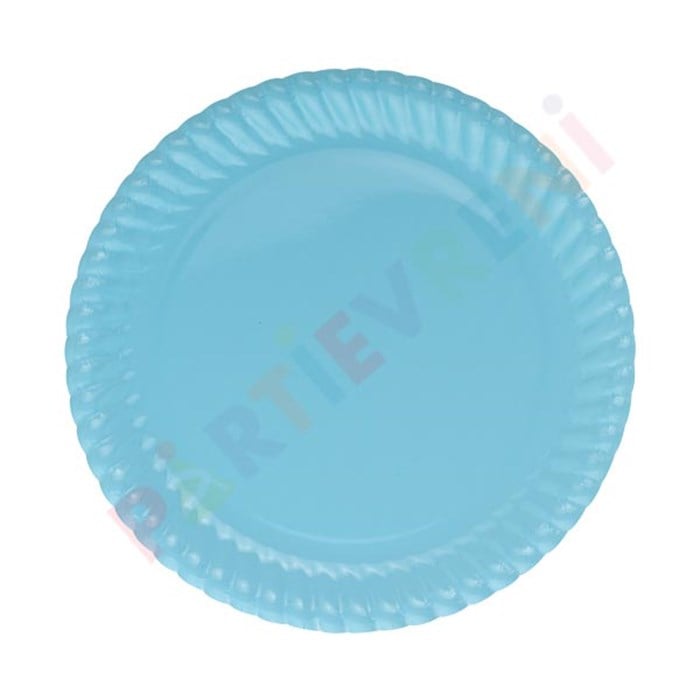 Açık Mavi Karton Tabak 8 Adet