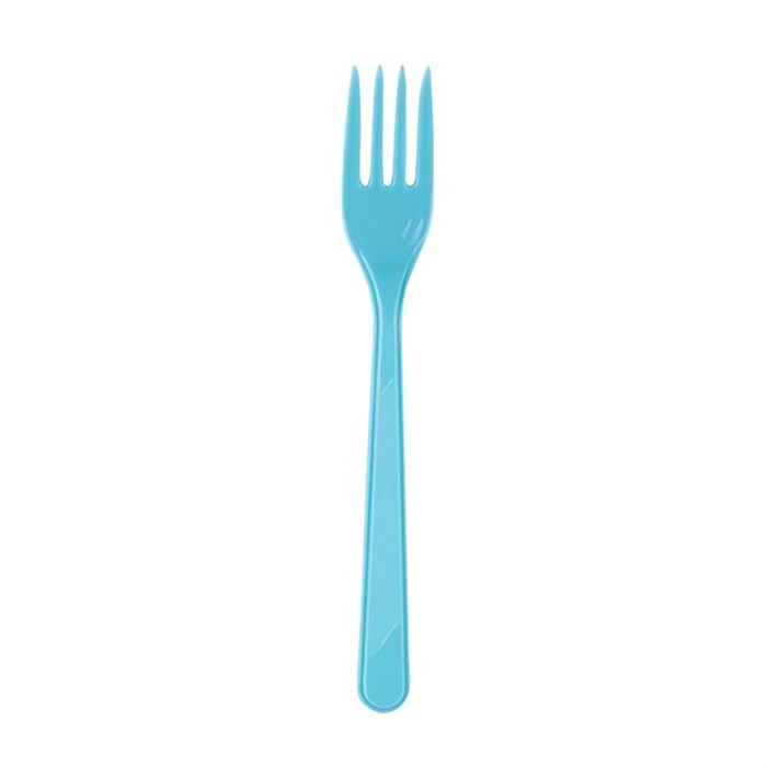 Açık Mavi Plastik Çatal 10'lu