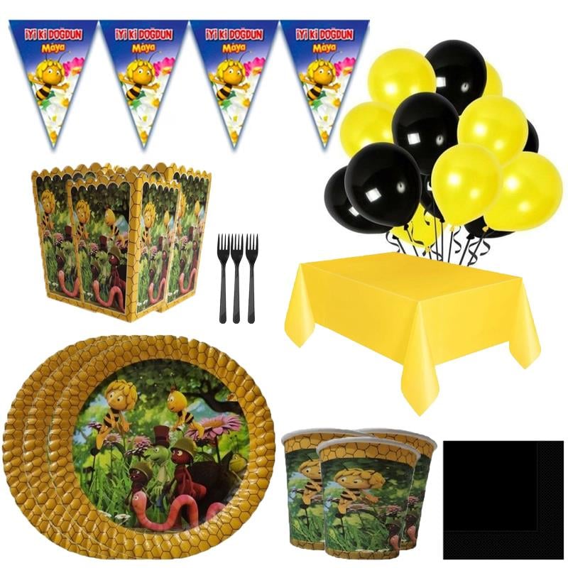 Arı Maya Temalı Doğum Günü Seti 8 Kişilik