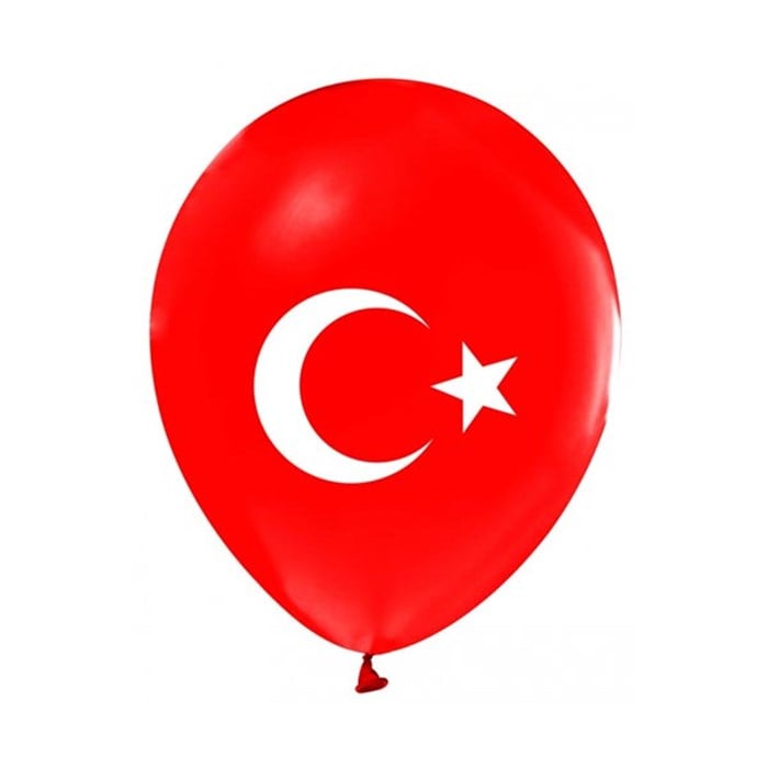 Ay Yıldız Türkiye Baskılı Balon - 10 Adet