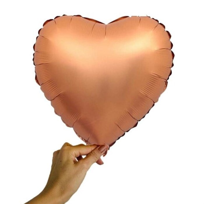 Bakır Krom Kalp Folyo Balon - 40 cm