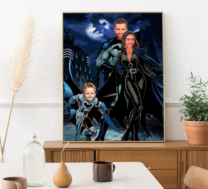 Batman Aile Tablosu Kişiye Özel Poster