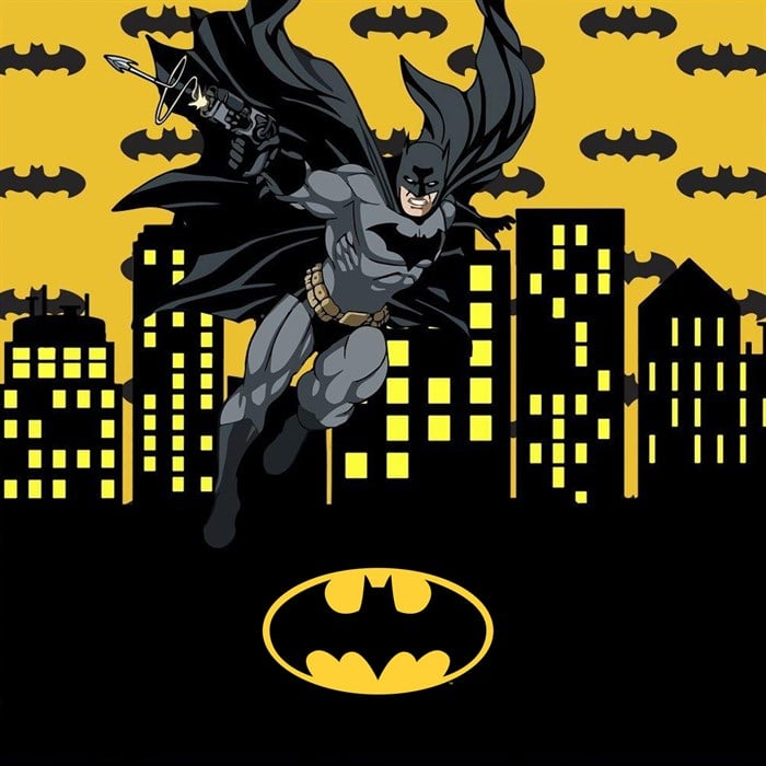 Batman Doğum Günü Kare Branda Afişi - 2 Boy Seçenekli