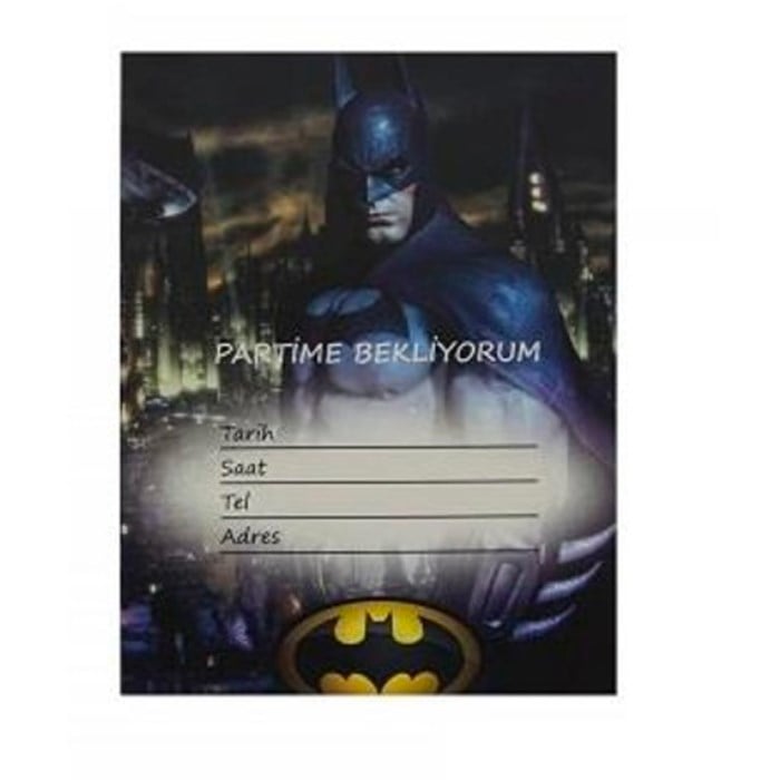 Batman Temalı Davetiye - 10 Adet