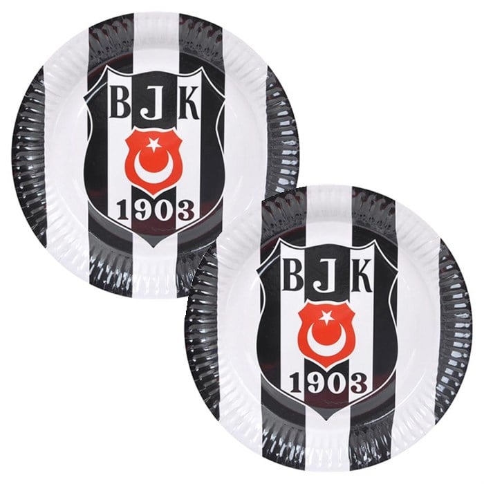 Beşiktaş Parti Malzemeleri Temalı Lisanslı Karton Tabak 8 Adet