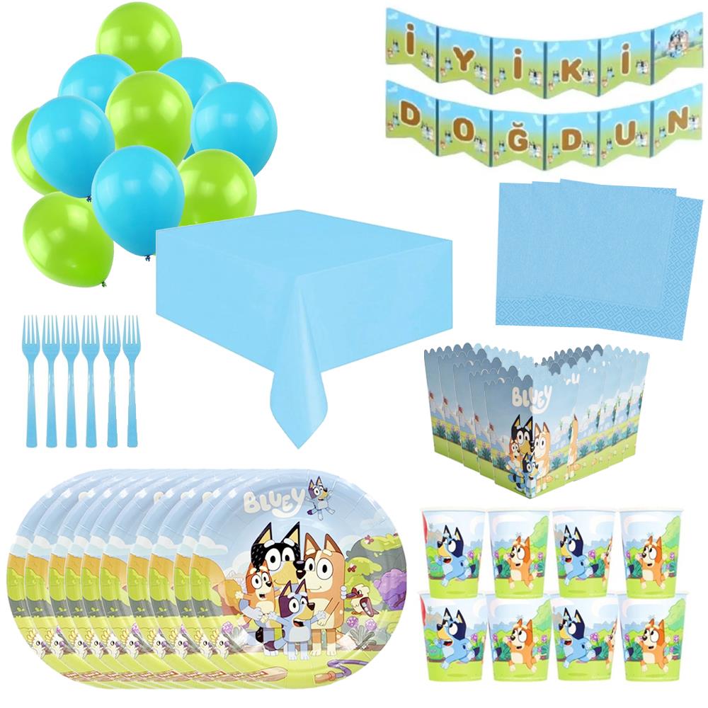 Bluey Doğum Günü Parti Seti 16 Kişilik