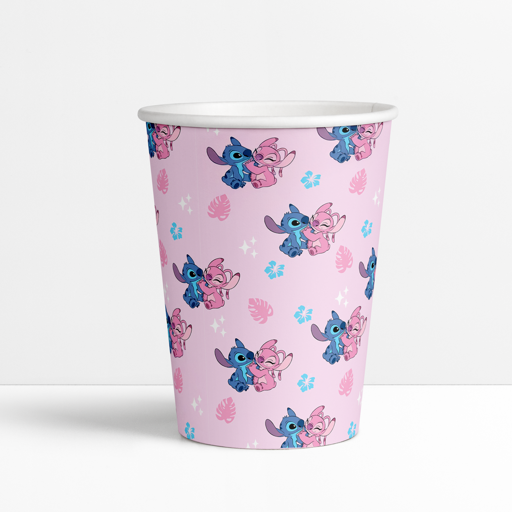 Stitch Pembe Temalı Karton Bardak 8li