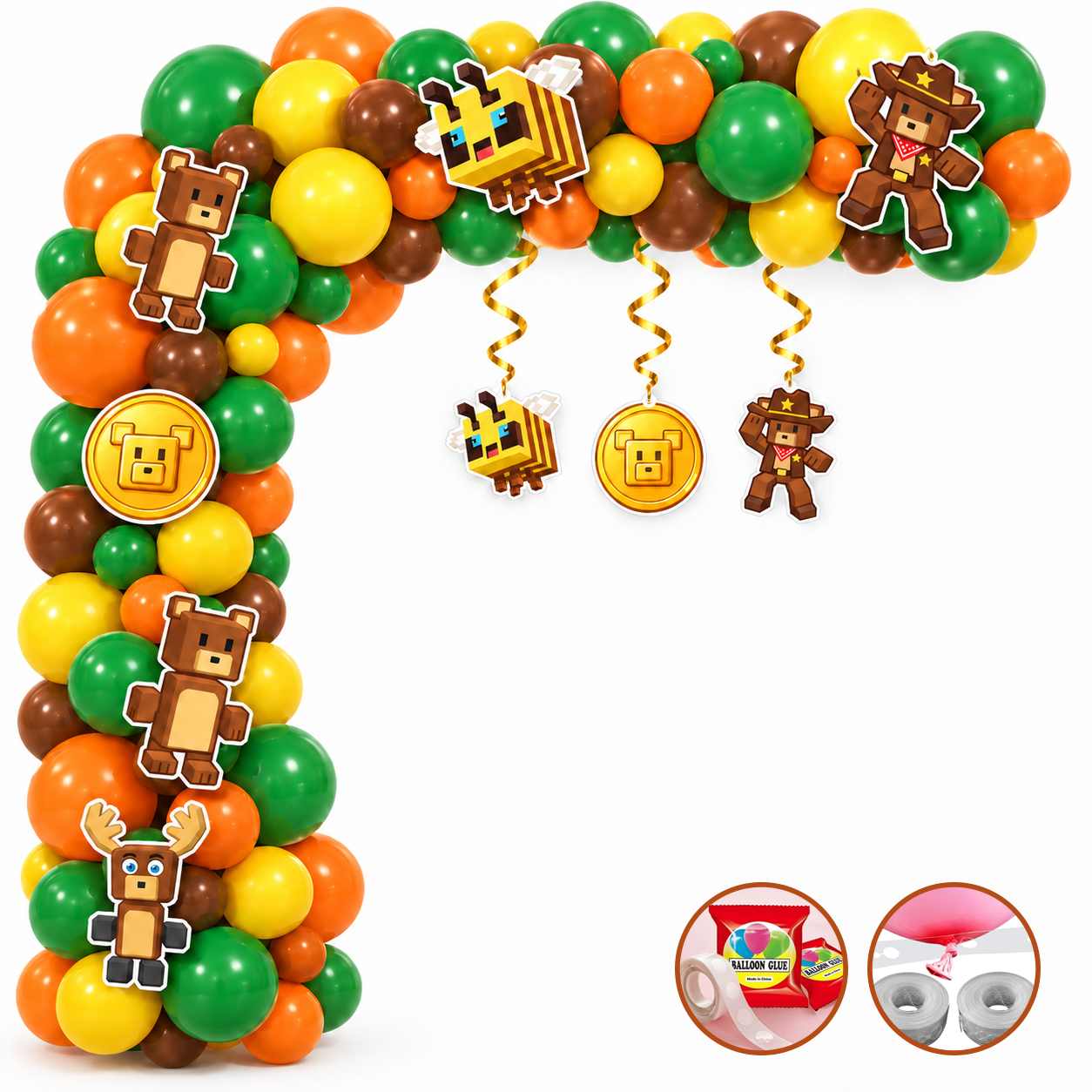 Super Bear Adventure Temalı Balon Zincir Seti 3 Mt