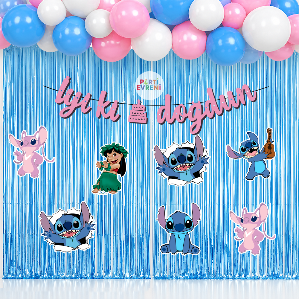 Stitch Temalı Arka Fon Süsleme Seti