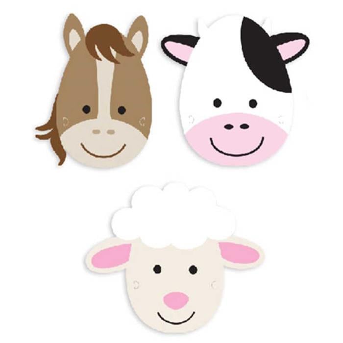 Çiftlik Hayvanları Temalı Maske 6!lı