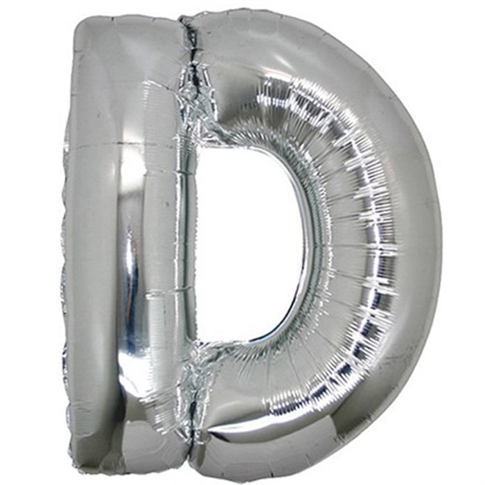 D Harfi Gümüş Folyo Balon 1 Metre