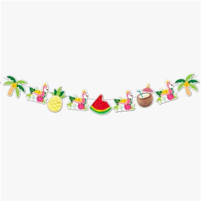Dekoratif Simli Banner Flamingo