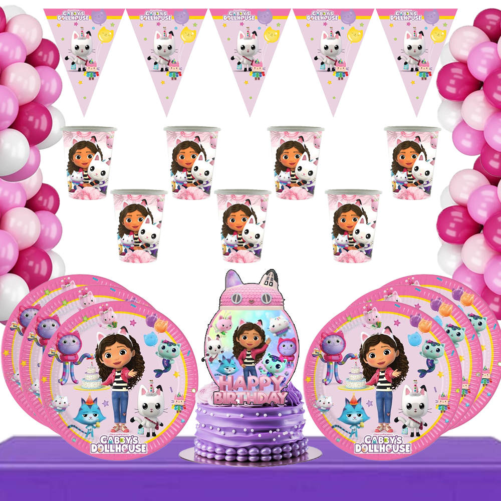 Gabby Hayal Evi Temalı 8 Kişilik Doğum günü Seti