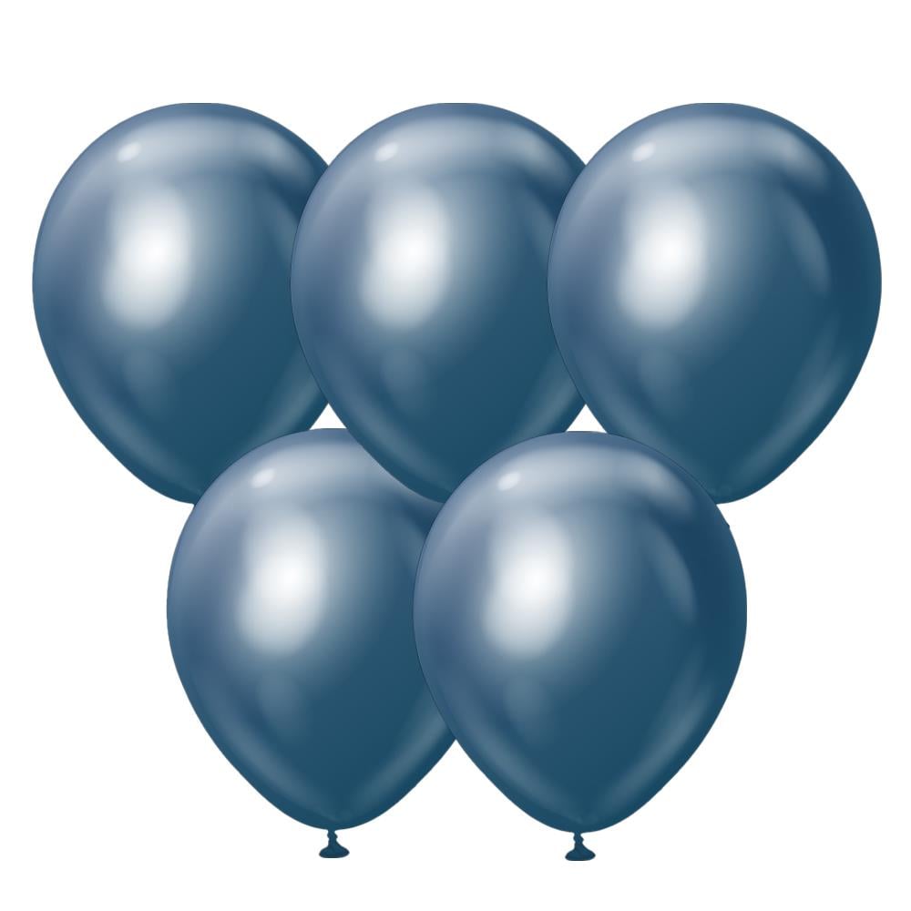Gece Mavisi Parlak Krom Balon 5 adet