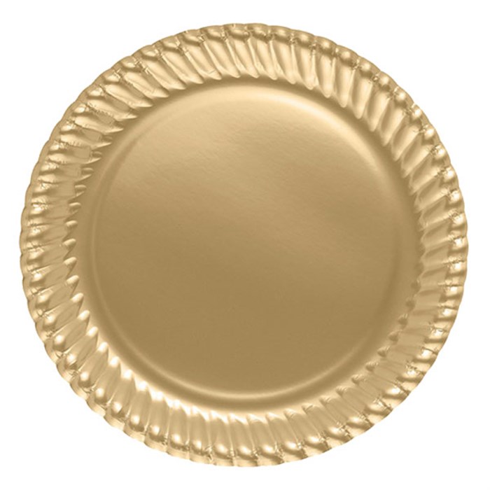 Gold, Altın Karton Tabak 8 Adet