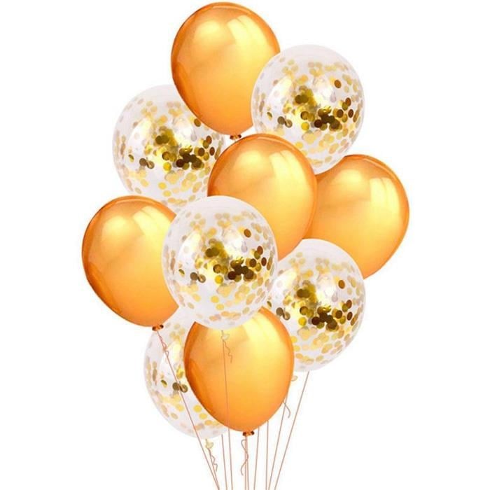 Gold Konfetili Balon Seti - 10 Adet