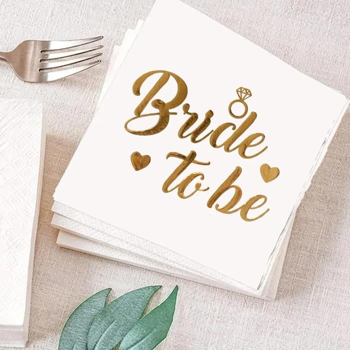 Gold Varaklı Yaldızlı  Bride to be Peçete 16'lı