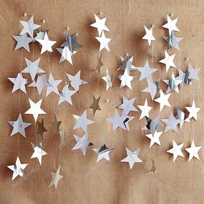 Gümüş Yıldız Asma Süs 3 m