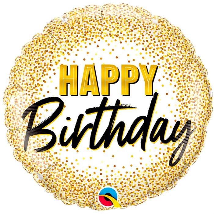 Happy Birthday Folyo Balon Gold - Siyah Tema