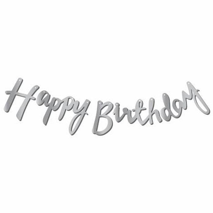 Happy Birthday Gümüş Kaligrafi Banner