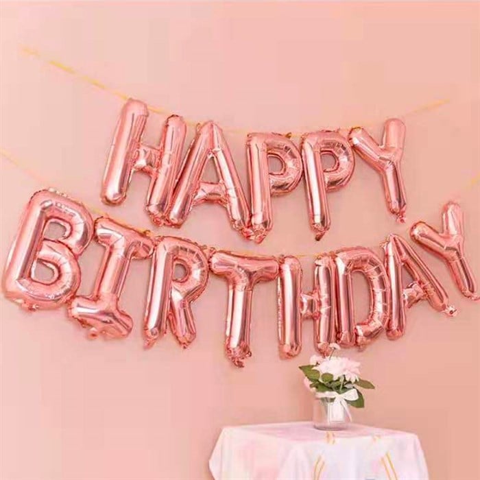 Happy Birthday Yazılı Rose Folyo Balon