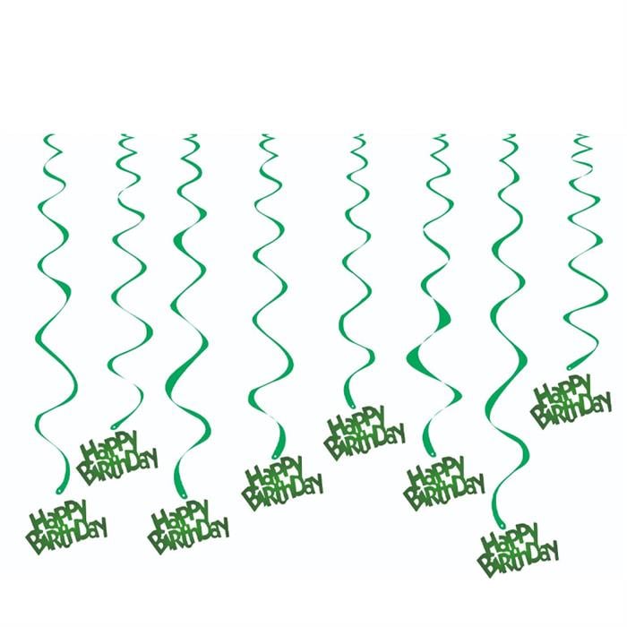 Happy Birthday Yeşil Tavan Süs 8'li