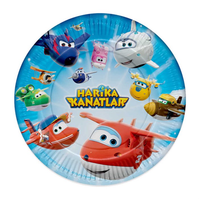 Harika Kanatlar Doğum Günü Temalı Karton Tabak 8 Adet