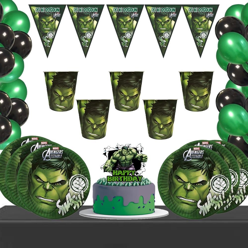 Hulk Temalı 8 Kişilik Doğum Günü Seti