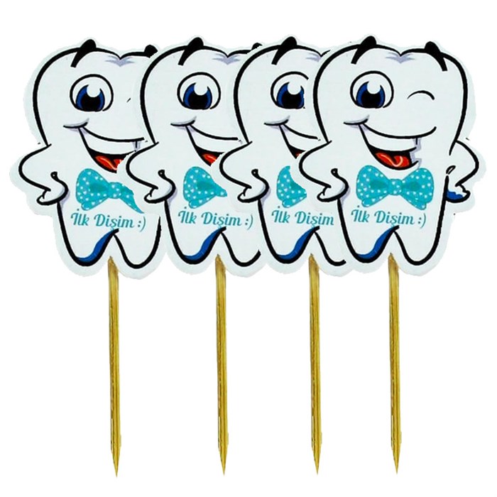 İlk Dişim Temalı Mavi Kürdan Süs