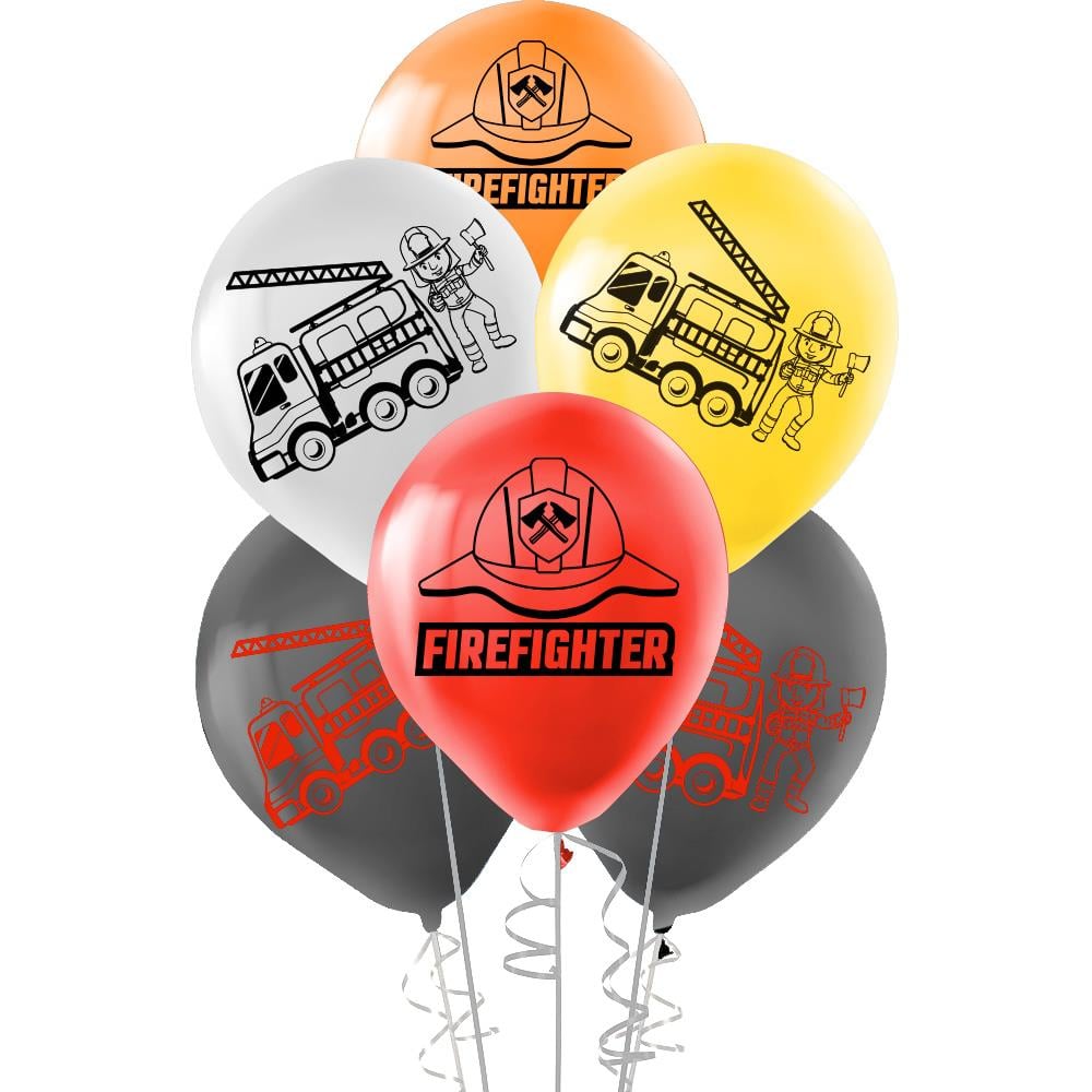 İtfaiyeci Baskılı Lateks Balon 5 adet