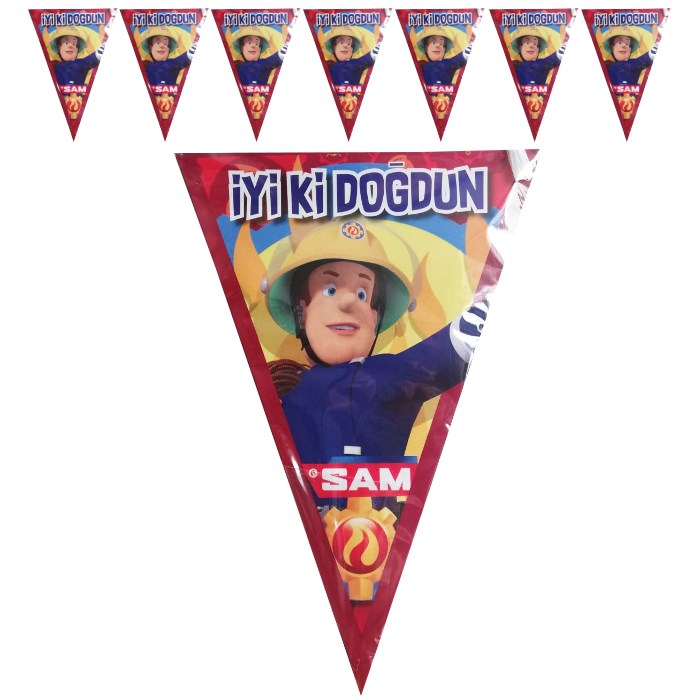 İtfaiyeci Sam Konsepti Flama Bayrak