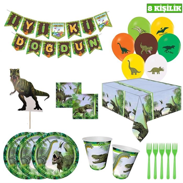 Jurassic Doğum Günü Seti 8 Kişilik