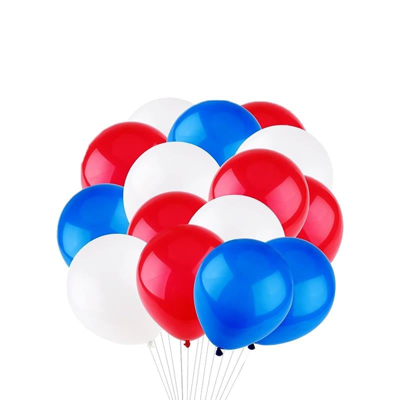 Kırmızı, Beyaz ve Mavi Renkli Karışık Balon 5 Adet