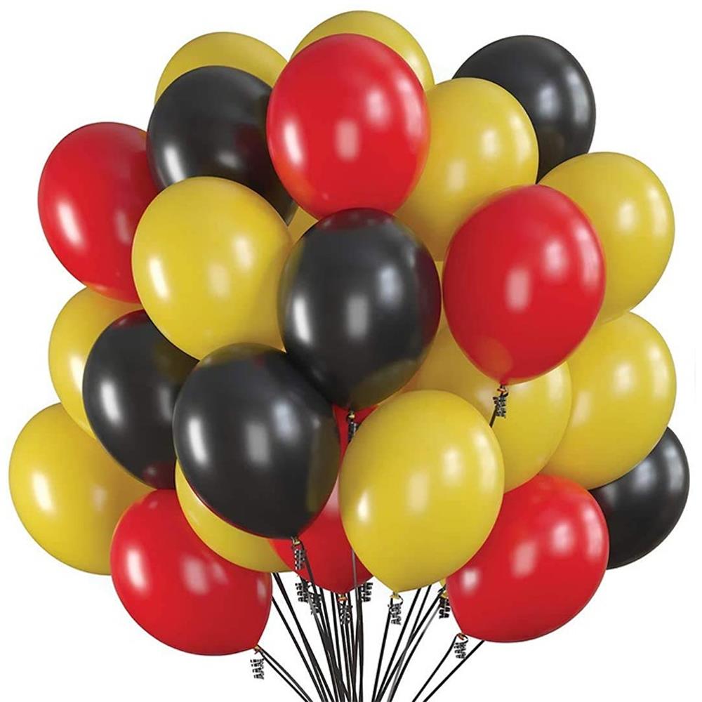 Kırmızı Siyah Sarı Karışık Balon Seti 10'lu