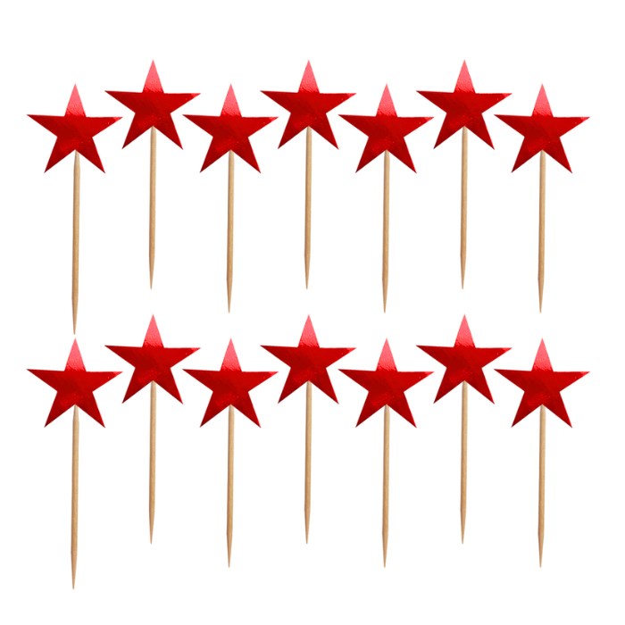 Kırmızı Yıldız Parlak Kürdan - 15 Adet