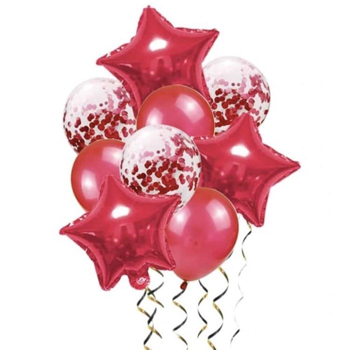 Kırmızı Yıldızlı Balon Seti