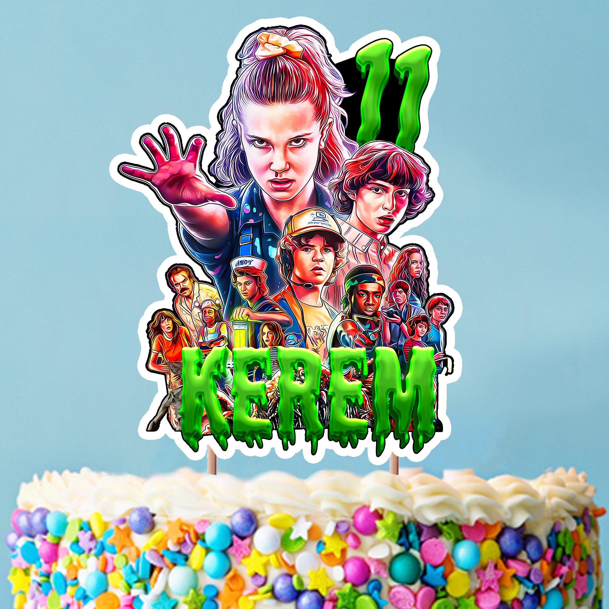 Kişiye Özel Stranger Things Temalı Pasta Süsü