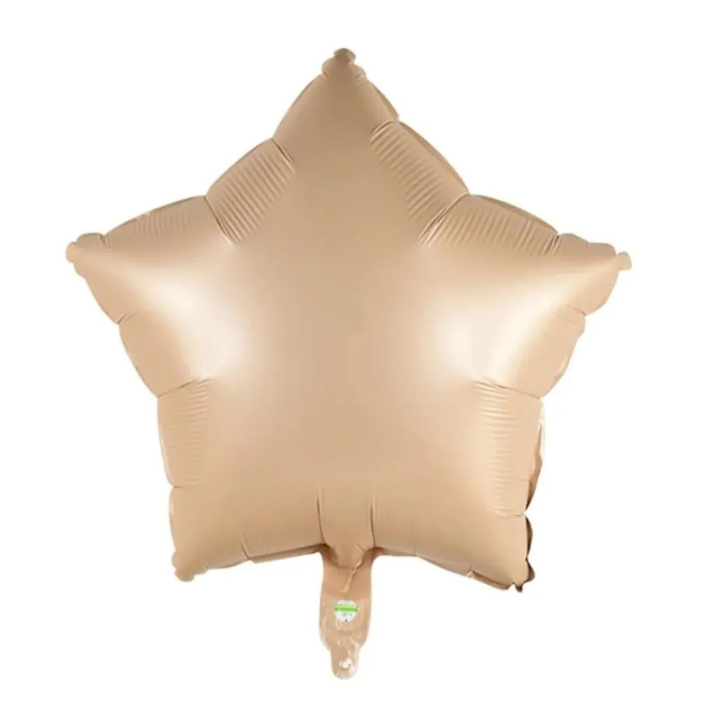 Krem Rengi Yıldız Folyo Balon - 40 cm