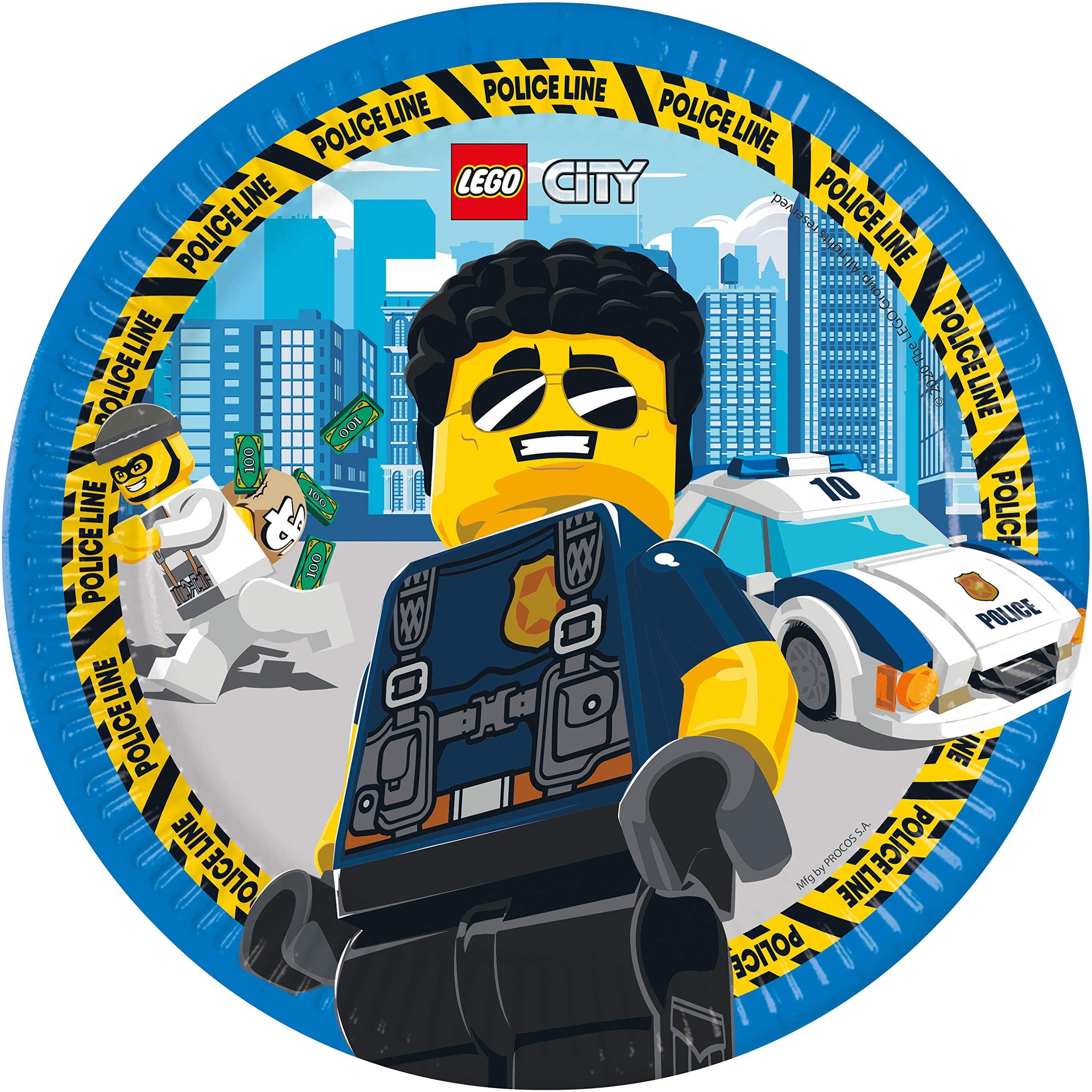 Lego City Temalı Karton Tabak 8 Adet