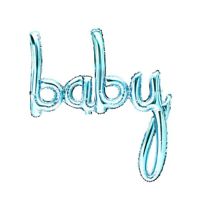 Mavi Baby İtalik El Yazısı Folyo Balon